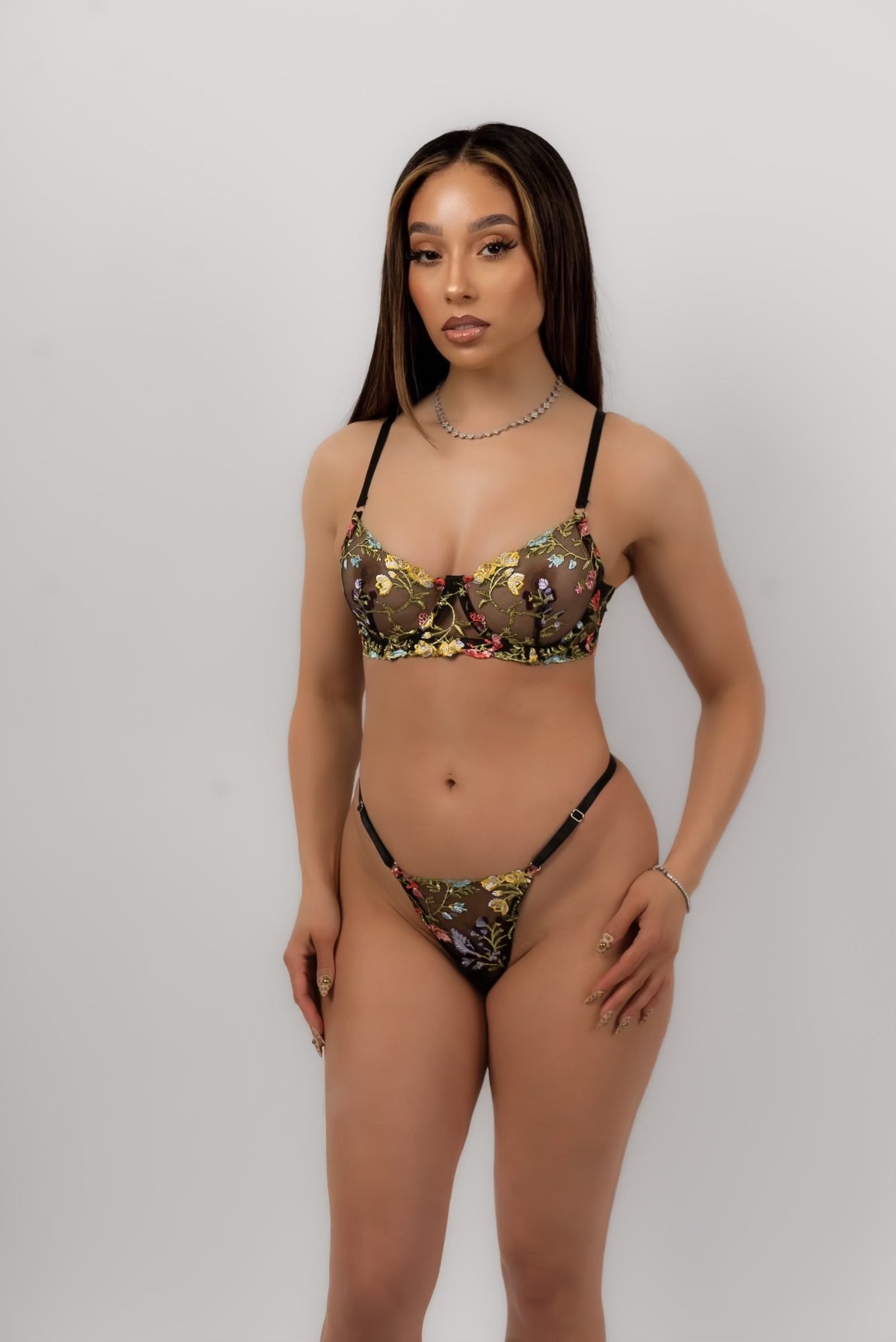 Midnight Bloom Thong